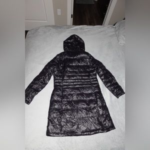 Black Andrew Marc Packable Down Long Puffer Jacket